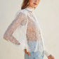 Frilly Lace Structured Shoulder Blouse (Assorted Colors)