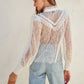 Frilly Lace Structured Shoulder Blouse (Assorted Colors)