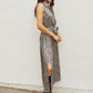 Modern Cheetah Sleeveless Longline Shirt Dress