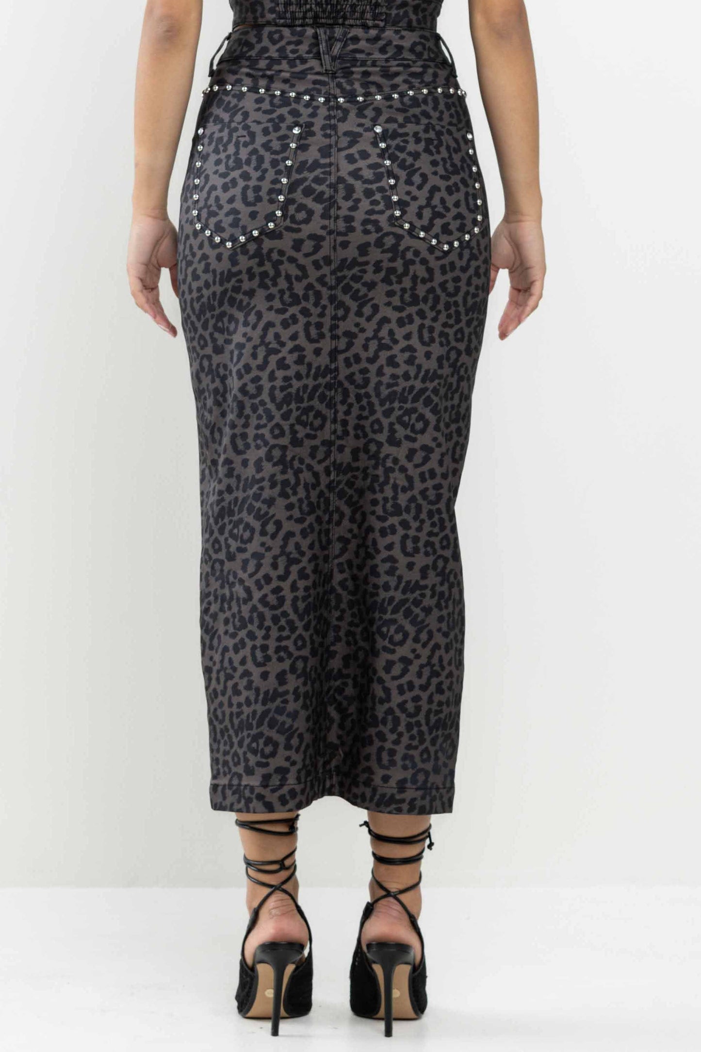 Leopard Out Of The Wild Leopard Column Skirt