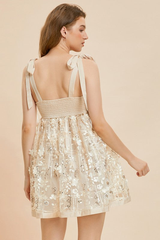 Champagne Floral Dress