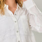 Ivory Button Down Textured Gauze Shirt