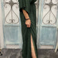 Green Poppy 3/4 Sleeve Maxi Dress