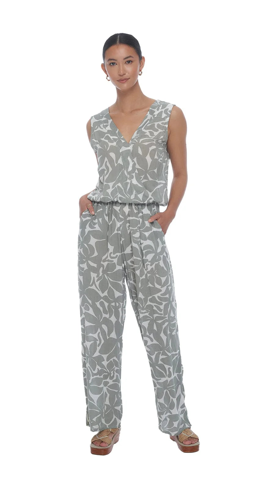 Essential Kahaia Jumpsuit - Frangipani Silver