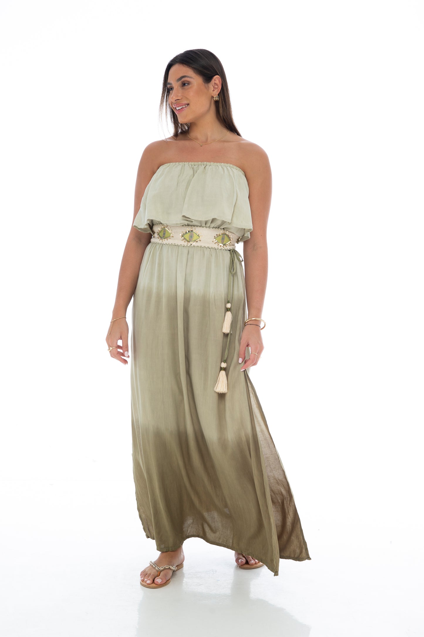 Skemo Frill Tube Maxi Dress