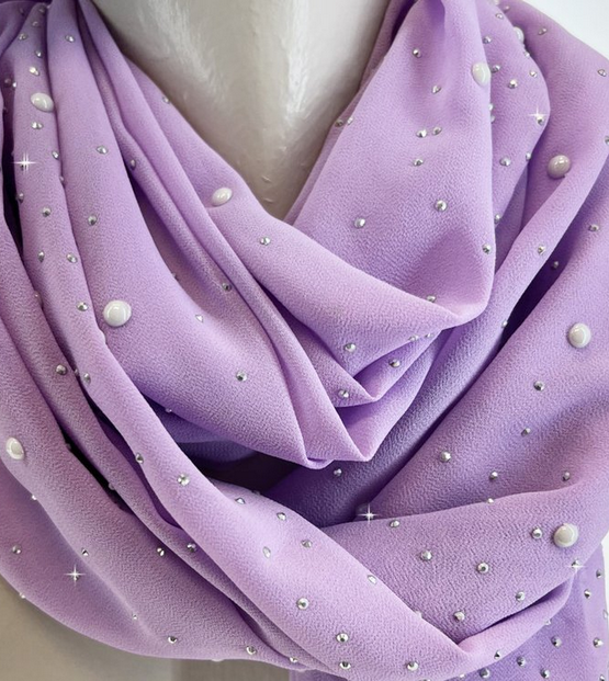 Light Lavender Color Lightweight Silk Scarf Long Silk 