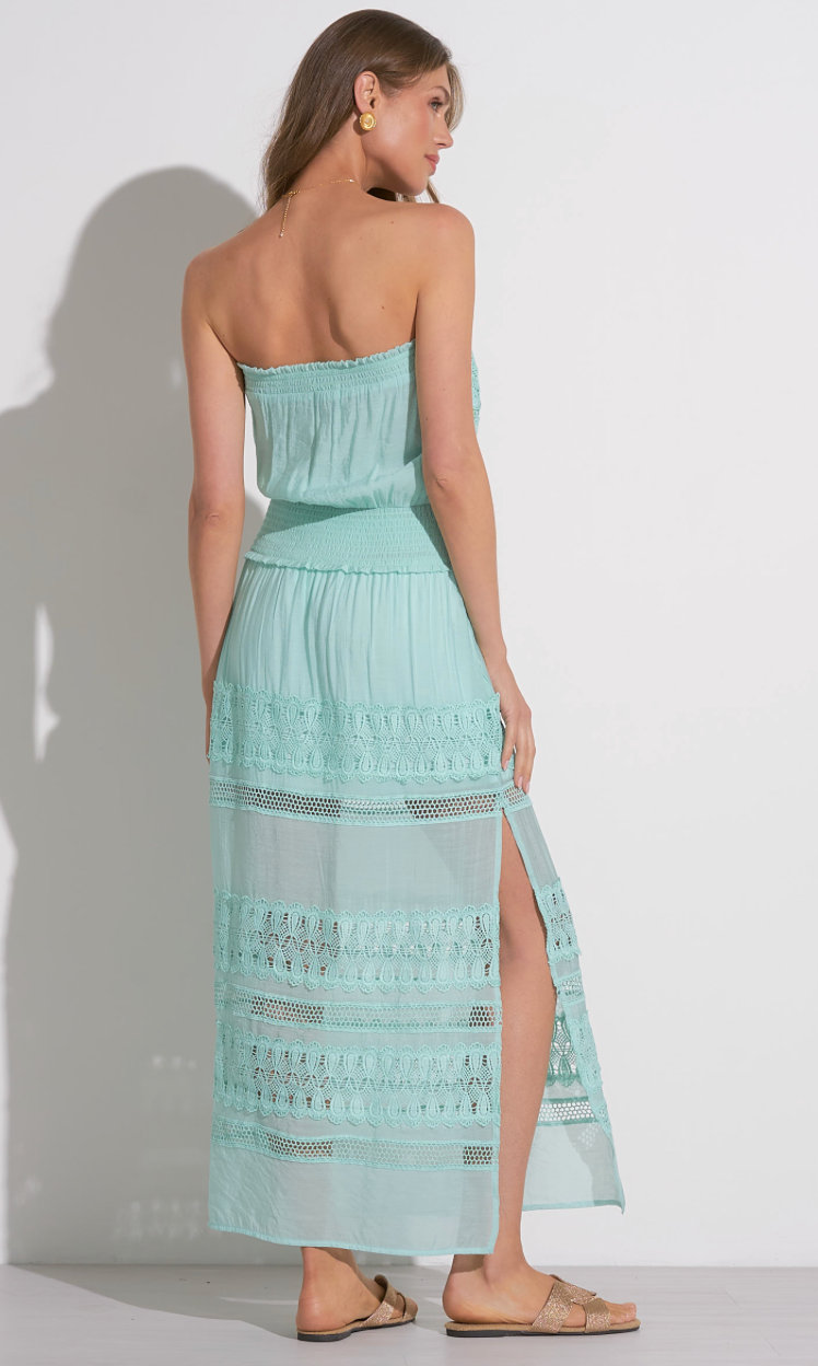 Strapless Crochet Maxi Dress (Assorted Colors)