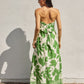 Paradise Green Bali Summer Strapless Tie Back Maxi Dress