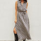 Modern Cheetah Sleeveless Longline Shirt Dress