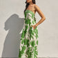 Paradise Green Bali Summer Strapless Tie Back Maxi Dress