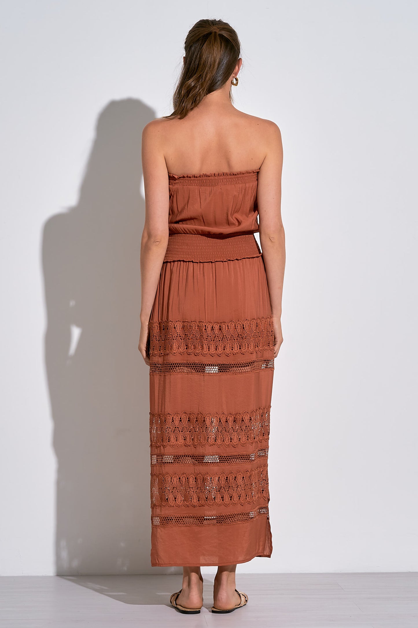 Strapless Crochet Maxi Dress (Assorted Colors)