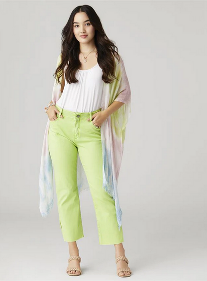 Lime Green Elastic Waist Jeans